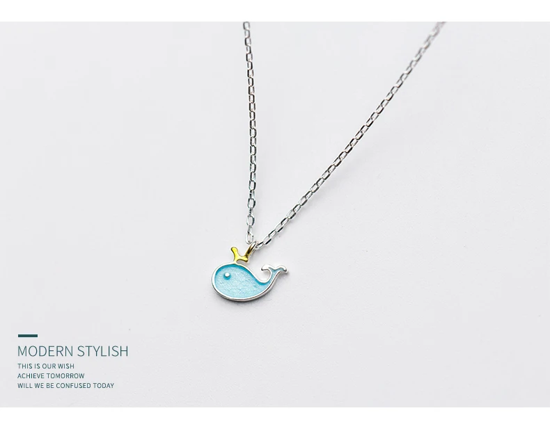 Colusiwei Pendant Necklace for Women Authentic 925 Sterling Silver Cute Whale Chain Necklacer Gifts for Kids Girl Fine Jewelry