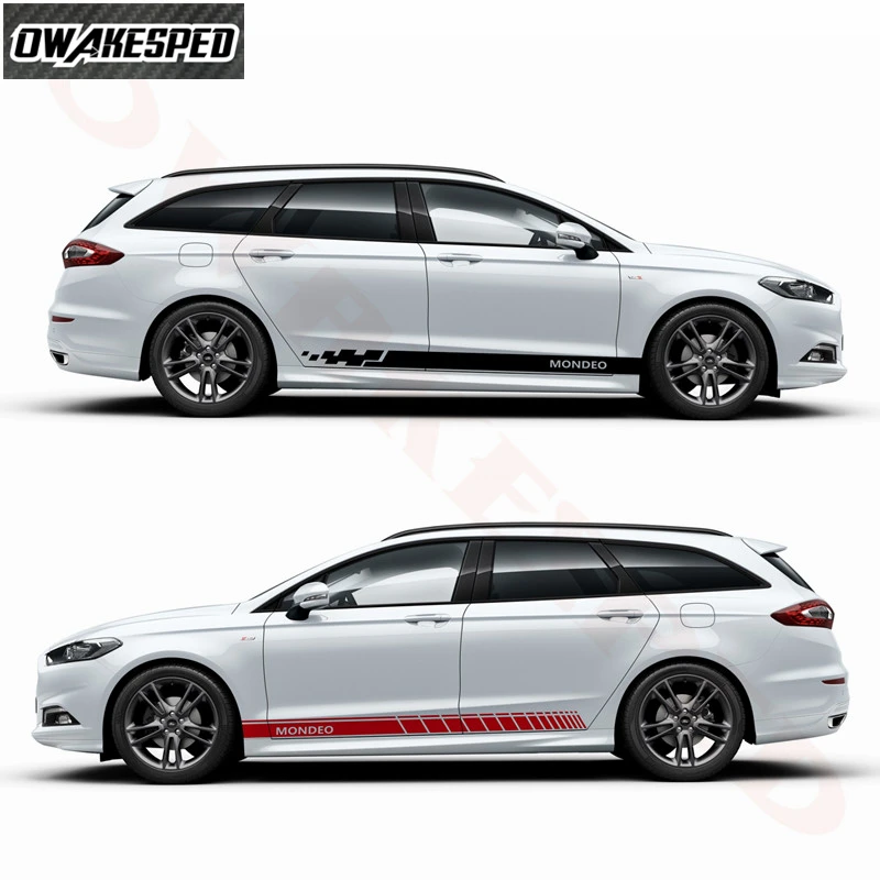 Car Door Side Sport Stripes Auto Body Decor Sticker For-Ford Mondeo MK3 MK4 MK5 Auto Body Door Accessories Vinyl Decals (3)