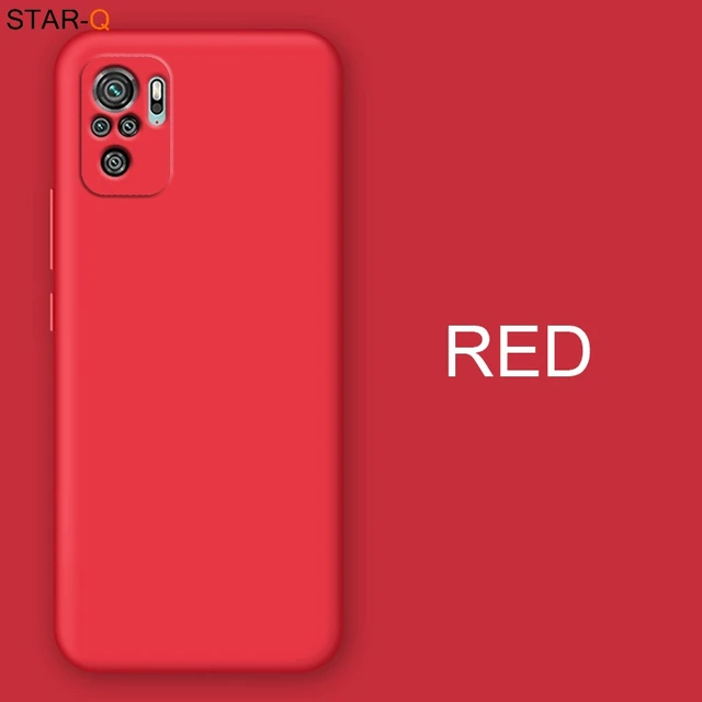 New Liquid Silicone Phone Case For Xiaomi Redmi Note 10 pro max 10s Original Camera Protective Soft Back Covers On Redmi Note10 JK red
