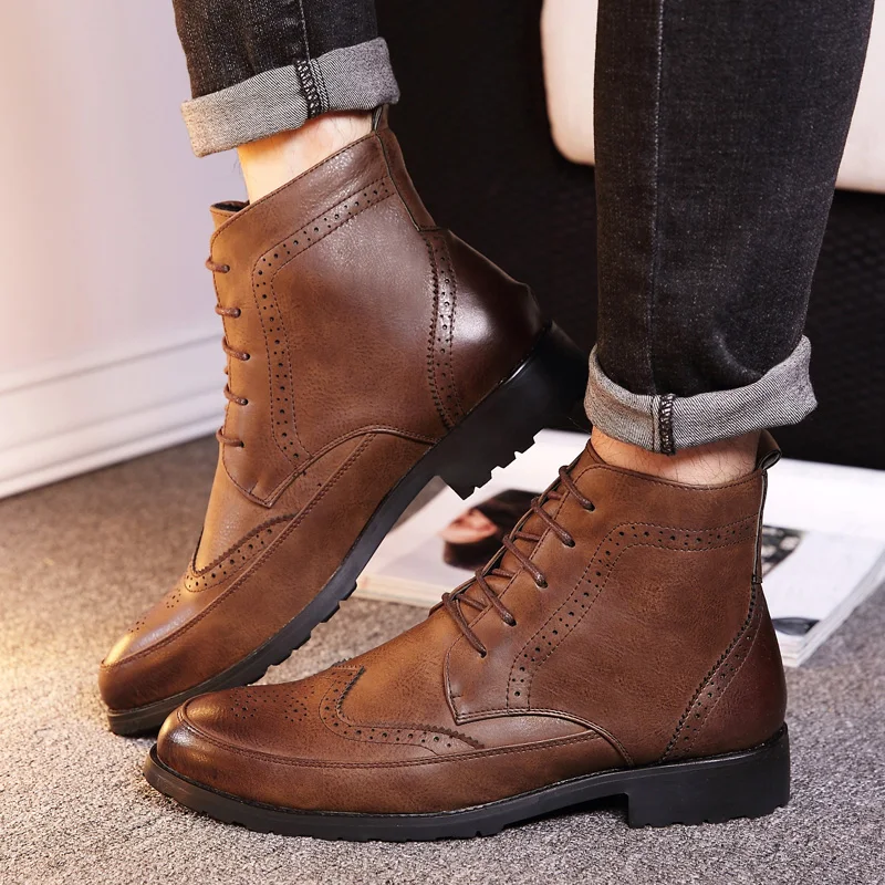 

Winter Men Casual Shoes British Style Moccasins Lace Up Dress Leather Flats Zapatos Hombre Formal Oxfords Footwear Chaussures