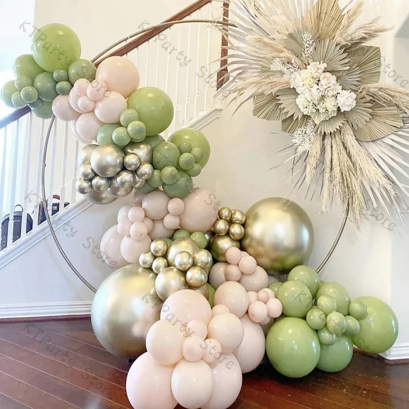

Doubled Cream Peach Balloons Garland Kit Baby Shower Decoration Olive Green Gold Ballon Birthday Party Balloons Wedding Decor