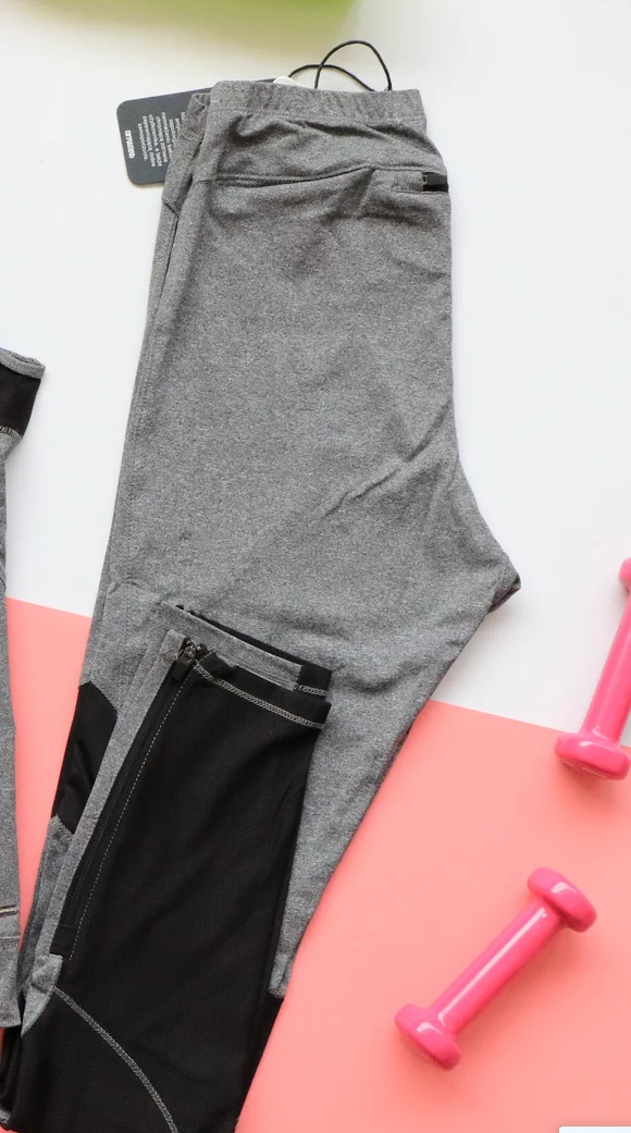 gray legging Хорошее качество для Женщин Тренажерный зал Бег тренировки Фитнес Майка леггинсы комплект спортивный Быстросохнущий - Цвет: gray legging