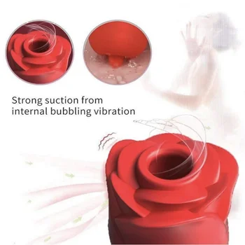 Vibrator Silicone Rose Clitoral Suction Masturbator Sex Toys for Woman Sucking Pump Women Sucker Tongue Lick Clit Stimulator 3