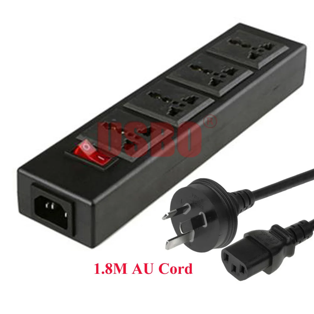 Черный 250v 13a 4 jack многофункциональный универсальный адаптер питания розетка PDU
