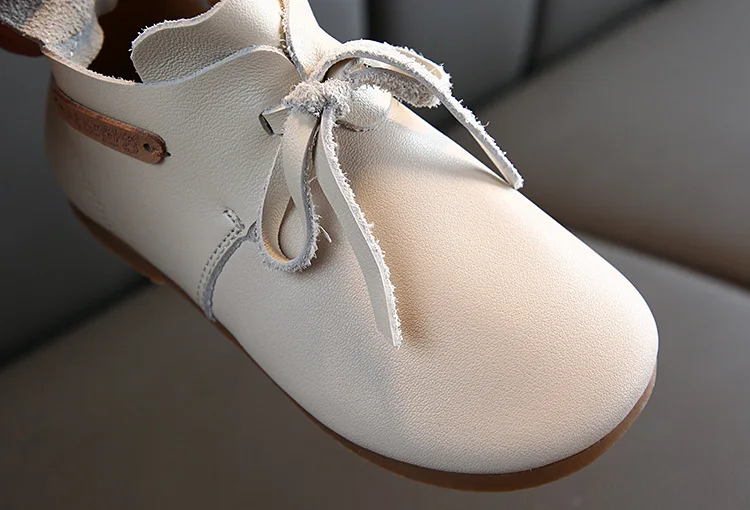 Dolakids autumn winter girl princess ankle boots Korean version of children's leather Martin boots cowhide soft soled children's