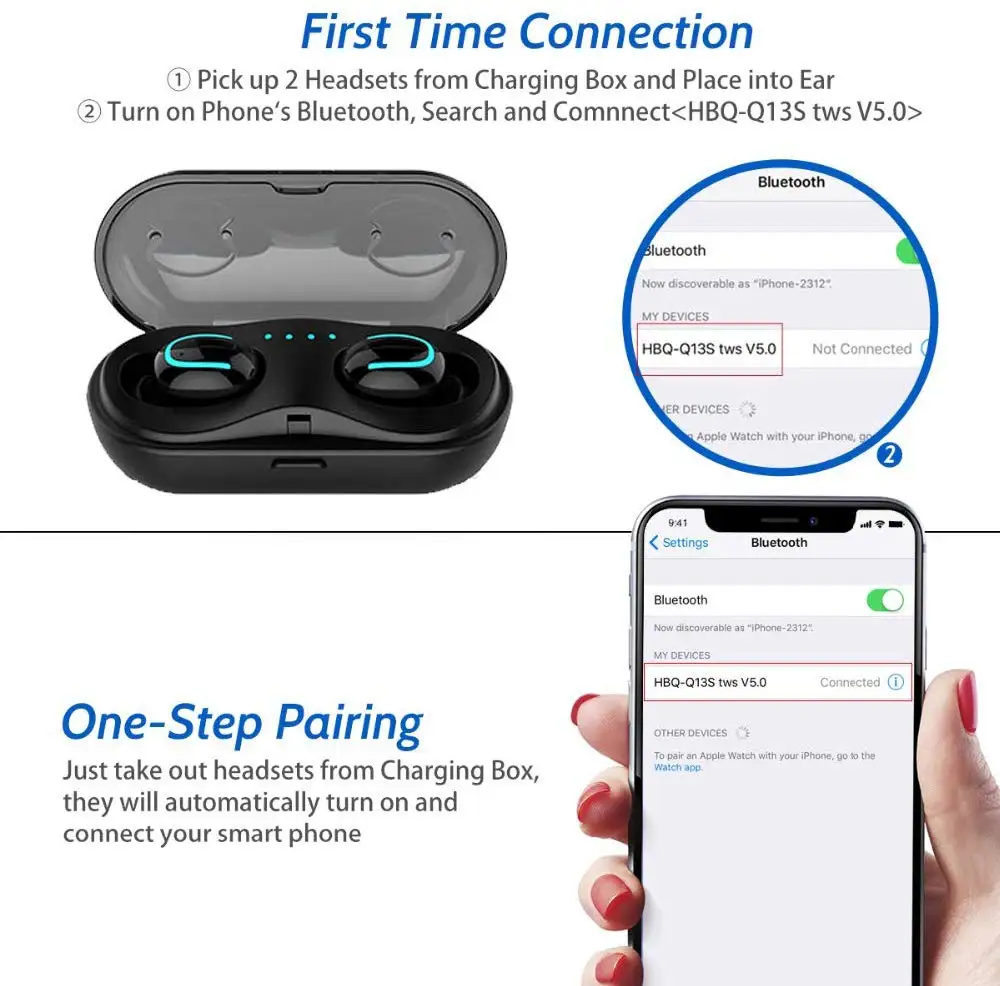 Мини беспроводные Bluetooth 5,0 наушники IPX5 водонепроницаемые наушники-вкладыши True TWS Bluetooth наушники 3D стерео Спортивная беспроводная гарнитура с микрофоном