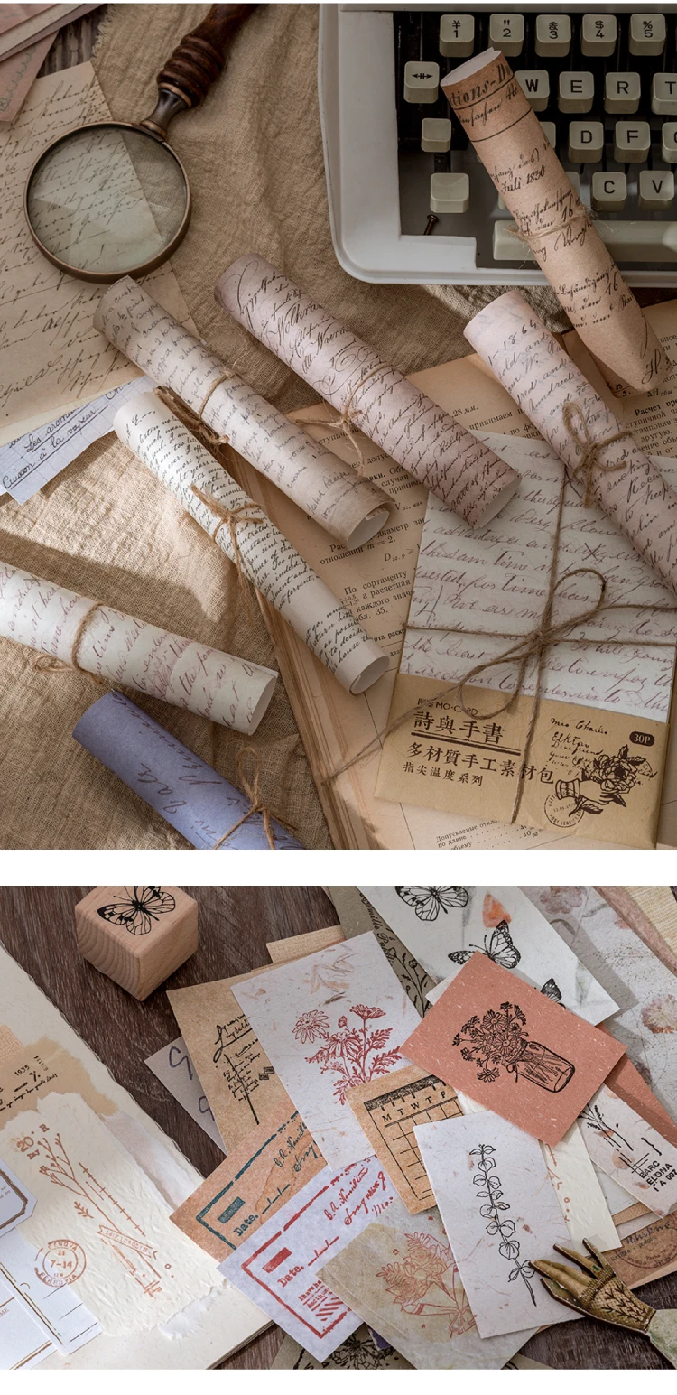 Mr.paper 30 Pcs/bag 4 Designs Vintage Style Paper Tip Temperature Series Creative Stationery Hand Account DIY Material Package Mr.paper 30 Pcs/bag 4 Designs Vintage Style Paper Tip Temperature Series Creative Stationery Hand Account DIY Material Package