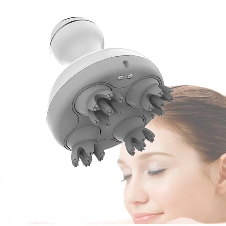 3D Waterproof Electric Head Massager Wireless Scalp Massage Promote Hair Growth Body Deep Tissue Kneading Vibration Roller