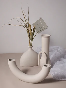 

Nordic Ins Ceramic Vase Home Ornaments White Vegetarian Creative Ceramic Flower Pot Vases Home Decorations Craft Gifts