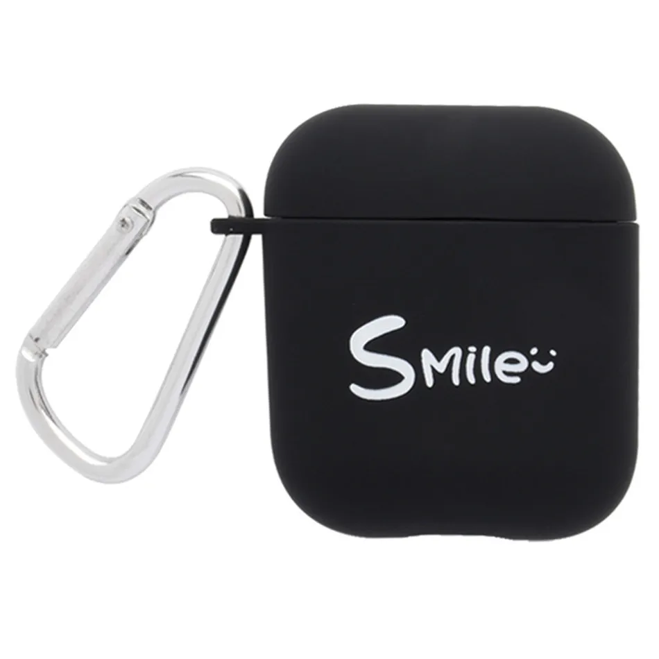 OTTWN For Apple Airpods 1 2 Silicone Case PC Cute Smiley Face Simple Earphone Hard Case Protection Portable Earphone Case Scrub
