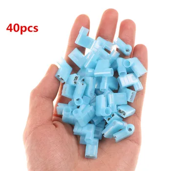 

40pcs Insulated Terminal 90 Degree Insulated Female Spade Terminals Right Angle Female Flag Crimp Connector for Terminals