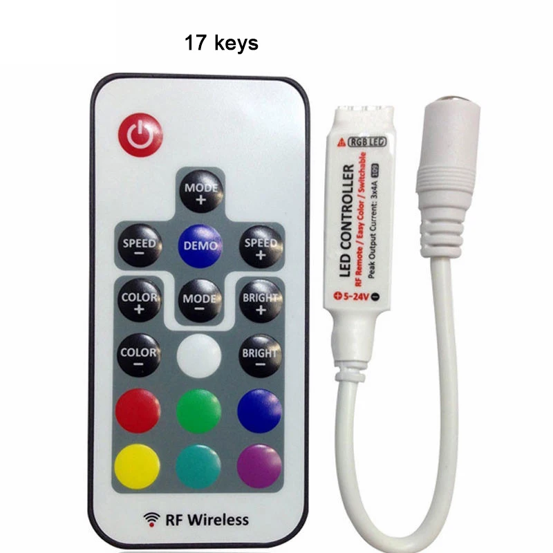 Бесплатная доставка 17key 20key 24key 40key 44key мини беспроводной двойной цвет RGB RGBW Пульт