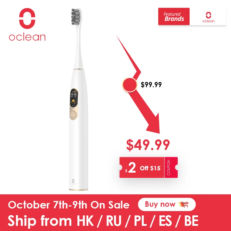 Oclean X Sonic Electric Toothbrush IPX7 Waterproof Four Brushing Modes Ultrasonic Fast Charging Tooth Brush With