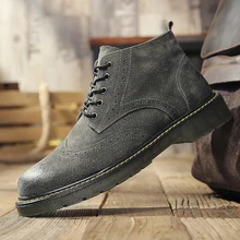 Г. Новая мужская обувь высококачественные модельные ботинки из натуральной кожи Удобные зимние ботинки повседневные рабочие ботинки обувь