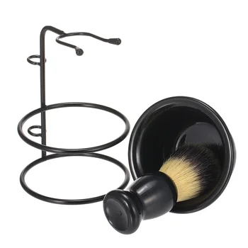 

3 in 1 Shaving Set Shaving Brush Holder & Shaving Brush & Shaving Soap Bowl Stainless Steel Men's Shaving Kit Shaving Tool Set