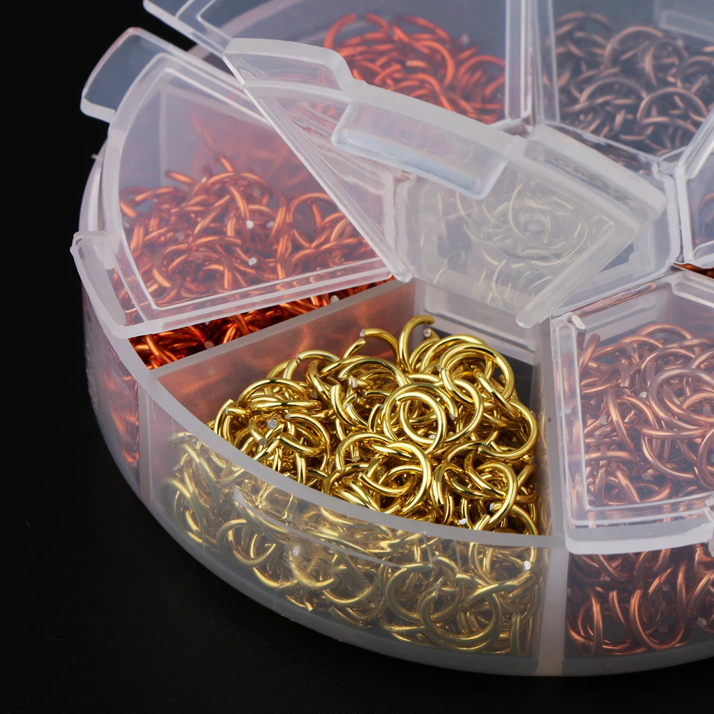1080 Piecers 6mm Open Jump Rings Link Loops fit DIY Keychain/Finding/Jewelry Making Connector Multicolor