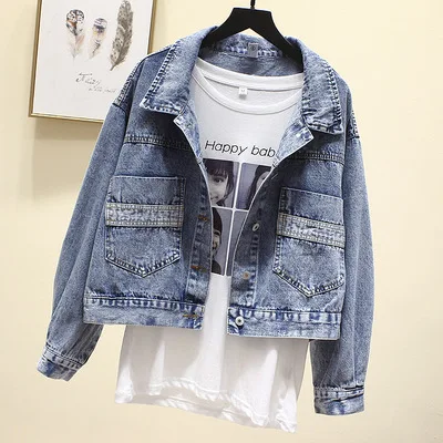 Guilantu Vintage Denim Jacket Women Spring Autumn Coat Streetwear Coat Female Single Breasted Blue Basic Jeans Jackets Womens