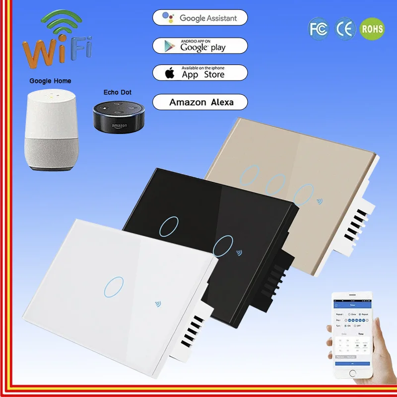 

Us Standard Wifi Smart Switch Wireless Remote Control Light Home Automation Work With Alexa Google Home For Light Curtain Fan