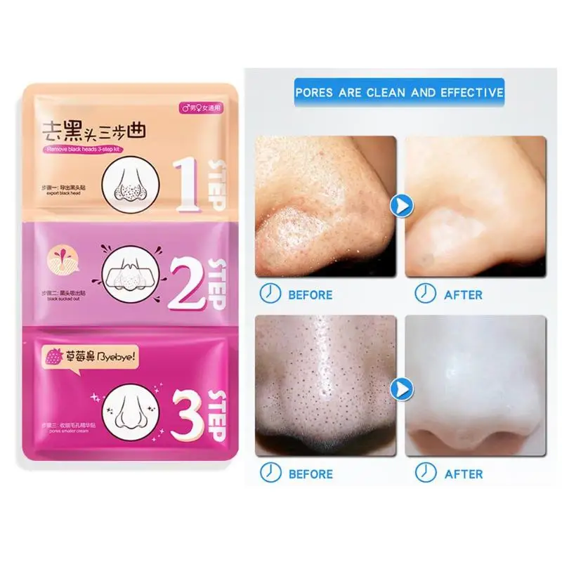 Remove Blackhead 3 Steps T Area Care Deep Clean Pores Blackhead Nose Patch