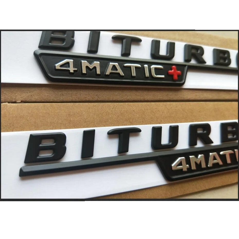 1 paire de badges turbo 4matic chrom/és pour garde-boue Benz.