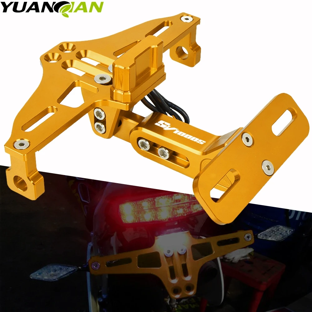 

Мотоциклетный номерной знак Рамка Держатель Кронштейн регулируемый угол со светодиодный светильник для YAMAHA MT125 MT-125 MT 125 2014-2018