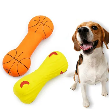 

Dog toy latex vocal bone shape biting toy dog biting pet puppies interactive game toy training animal dog entertainment