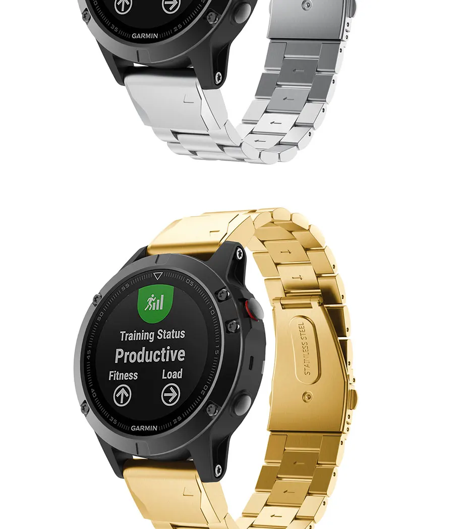 Для Garmin Fenix 6 6X6 Pro Fenix3 3 HR 3 сапфировые часы из нержавеющей стали ремешок Fenix5x Тройная цепочка из бисера стальной ремешок