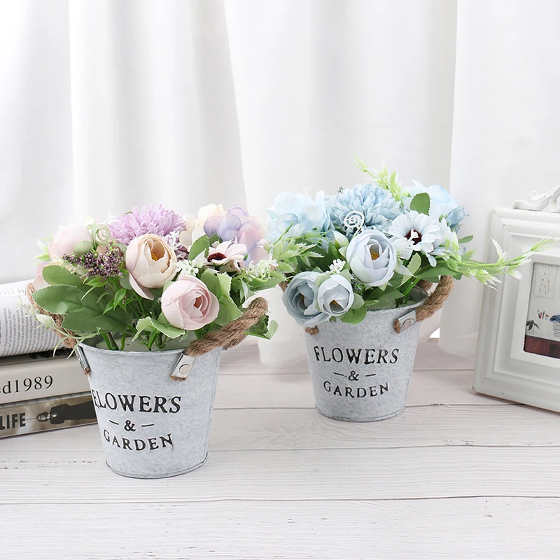 Artificial Flower Set(Flower+Vase) Plants Potted Wedding Home Party Decoration | Дом и сад