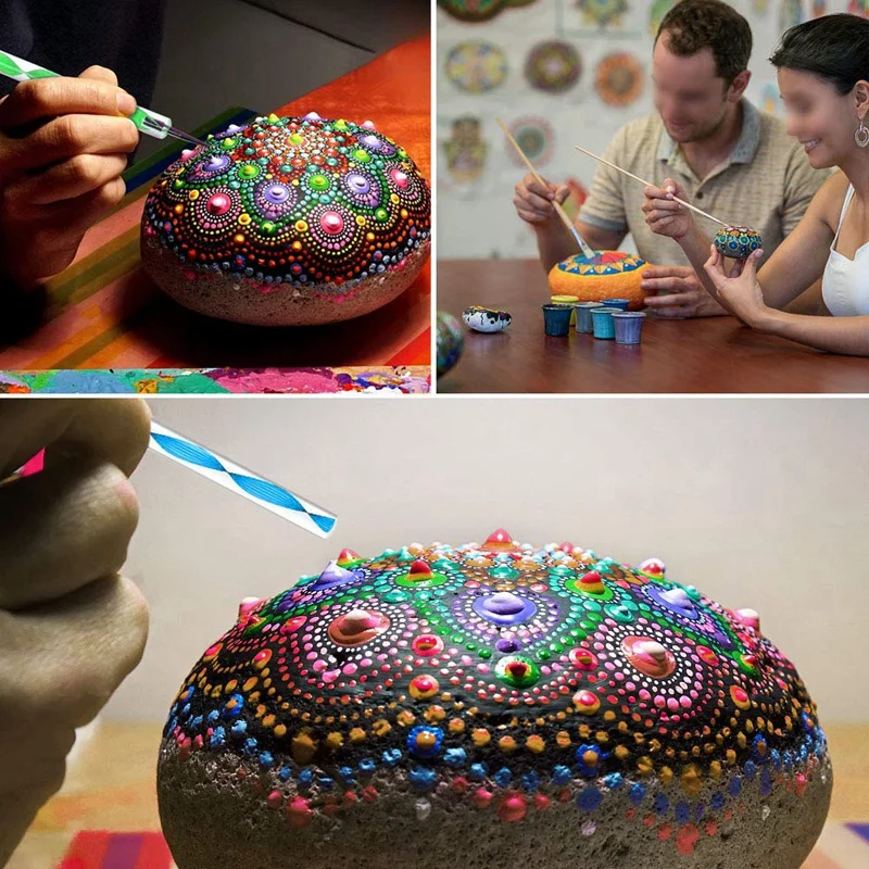 20 шт. Мандала инструменты для раскрашивания камня рисования ногтей набор