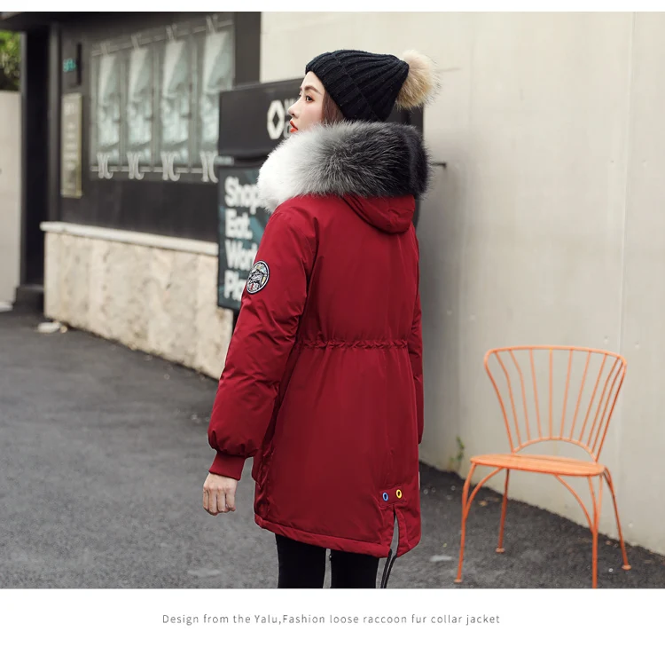 Стиль, пуховик для женщин, высокое качество, средней длины, приталенная парка, модное хлопковое пальто