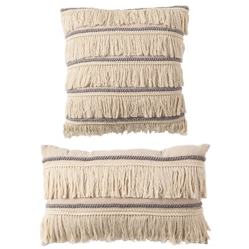

2 pcs Boho Pillow Case Cushion Cover Back Support Pillowcases Decorative Pillows Covers 30 x 50CM 45 x 45CM