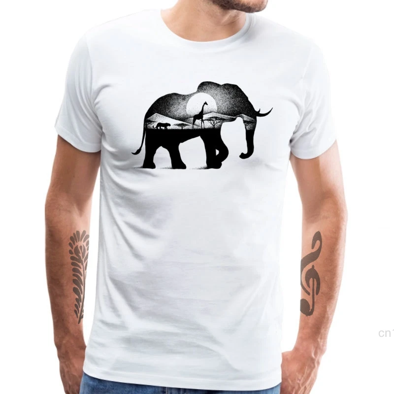 WILD AFRICA Custom футболка для мужчин Safari Elephant с коротким рукавом мужская Desert Лето/Осень