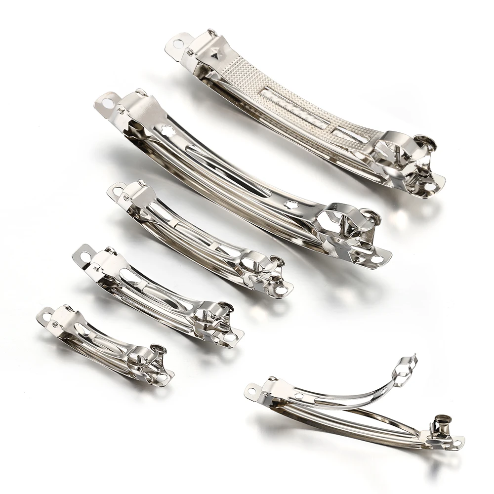 

10pcs French Barrette Spring Hair Clips Automatic Clip Blank Bow Hairpin Base for Jewelry Making DIY Hair Accessories Supplies