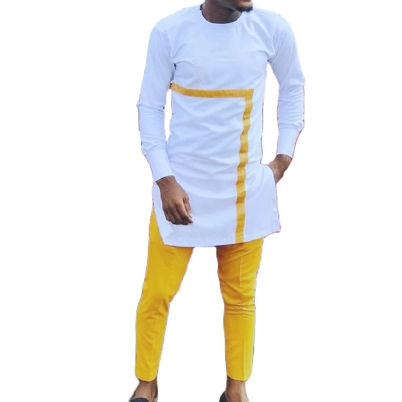 メンズパッチワークシャツ無地パンツ ラウンドネック アフリカンファッション ウェディング パーティースーツ メンズセット Aliexpress メンズパッチワークシャツ無地パンツ ラウンドネック アフリカンファッション ウェディング パーティースーツ メンズセット Aliexpress
