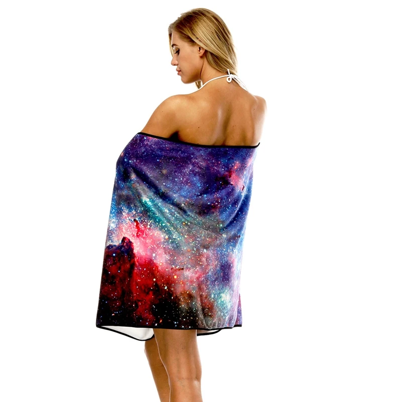 

Multi-Functional Quick Drying Towel Women Girl Wearable Spaghetti Strap Printed Dress Bikini Cover Up Backless Beach
