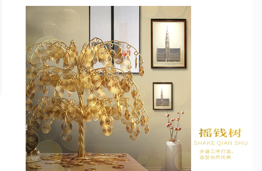 Счастливое дерево фэн-шуй преуспевающее богатство гостиная магазин открытие подарок творческий домашний стол украшение комнаты декор