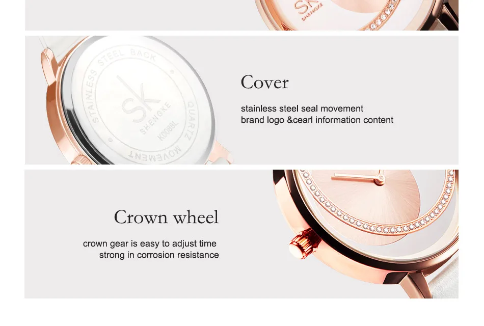 SK Shengke Rhinestone Watches For Women Brand Ladies Quartz Wrist Watch Reloj Mujer 2019 Luxury Stainless Steel Women Watch xfcs (14)