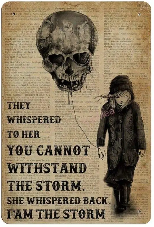 

She Whisper Back I Am The Storm Novelty Parking Retro Metal Tin Sign Plaque Poster Wall Decor Art Shabby Chic Gift