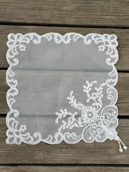 

Luxury lace Sequin embroidery table place mat placemat square pan pad wedding drink Easter coaster cup mug dining doily kitchen