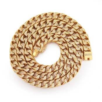 

Fully 360 Iced Out AAAAA Lab Diamond Gold Franco Chain