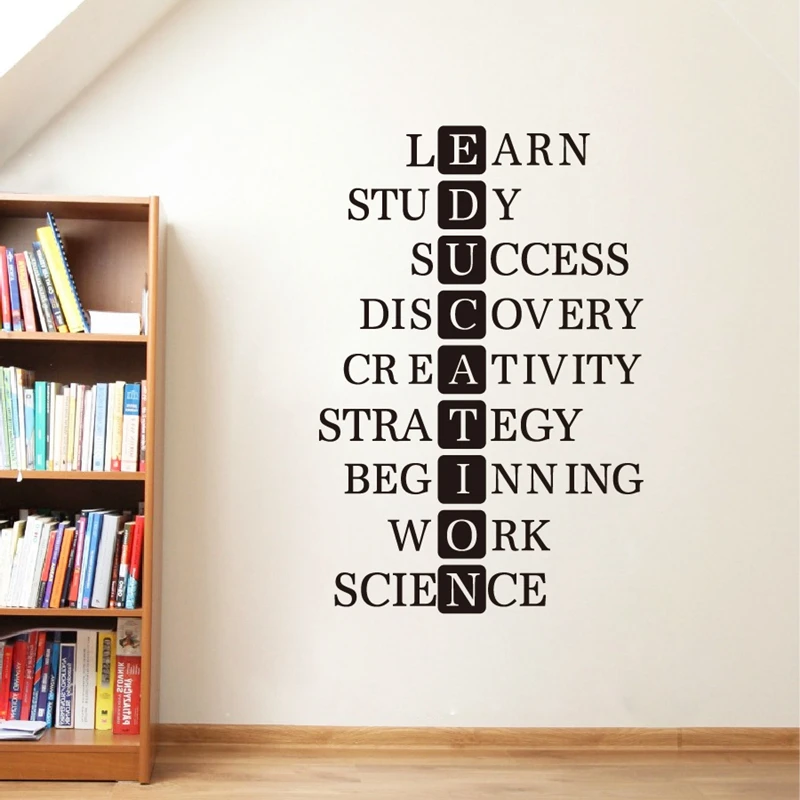 Education Learn Study Success Motivational Quote Wall Art Decals Inspirational Words Vinyl Sticker School Classroom Decor | Дом и сад