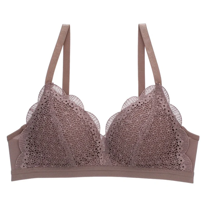 Женский кружевной бюстгальтер, дышащий, Одноцветный, регулируемый плечевой ремень, нижнее белье TS95