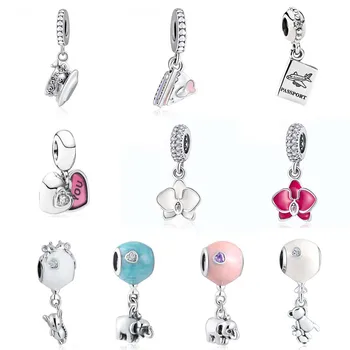

Balloon Cake Tea Cup Travel You & me Flower Dangle Charm fit Pandora Bracelet Bangle S925 DIY Jewelry