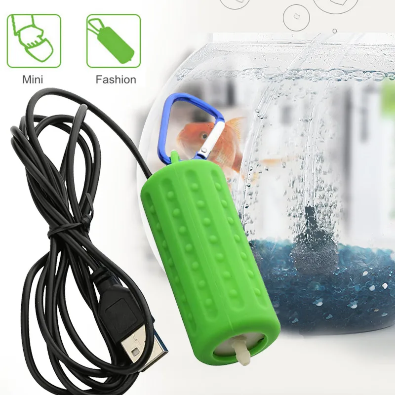 Кислородный насос, оборудование для USB, кислородный воздух, высокая энергия, фильтр для аквариума, силиконовый, практичный, для аквариума, Ультра тихий кислородный воздушный насос