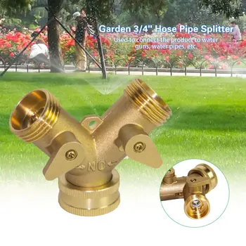 

Hose Pipe Splitter 3/4 Inch Brass 2 Way Valve Splitter Hose Pipe Tap Connectors for Garden Irrigation 2 Way Hose Pipe Splitter