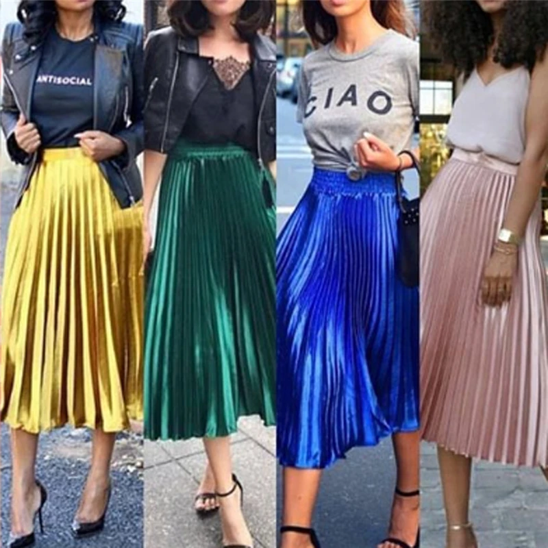 Fashion Women Lady Girl High Waist Long Pleated Skirt Elegant Evening Party Club OL Ladies jupe femme dames Streetwear Fashion Women Lady Girl High Waist Long Pleated Skirt Elegant Evening Party Club OL Ladies jupe femme dames Streetwear