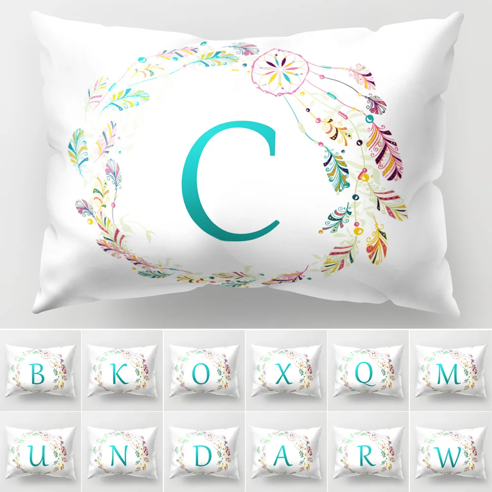 26 букв подушка с буквами чехол поясничная подушка крышка подушки на кровать, диван Декор 50*30 см