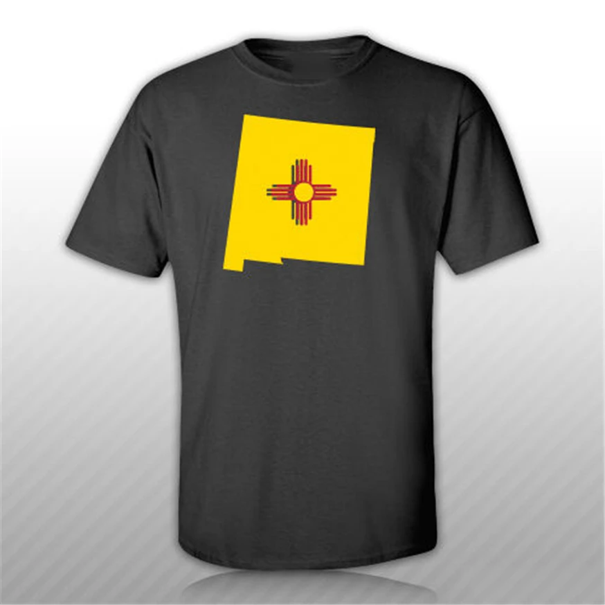 

New Mexico State Shaped Flag T-Shirt Tee Shirt Free Sticker Nm Apparel Casual Tee Shirt