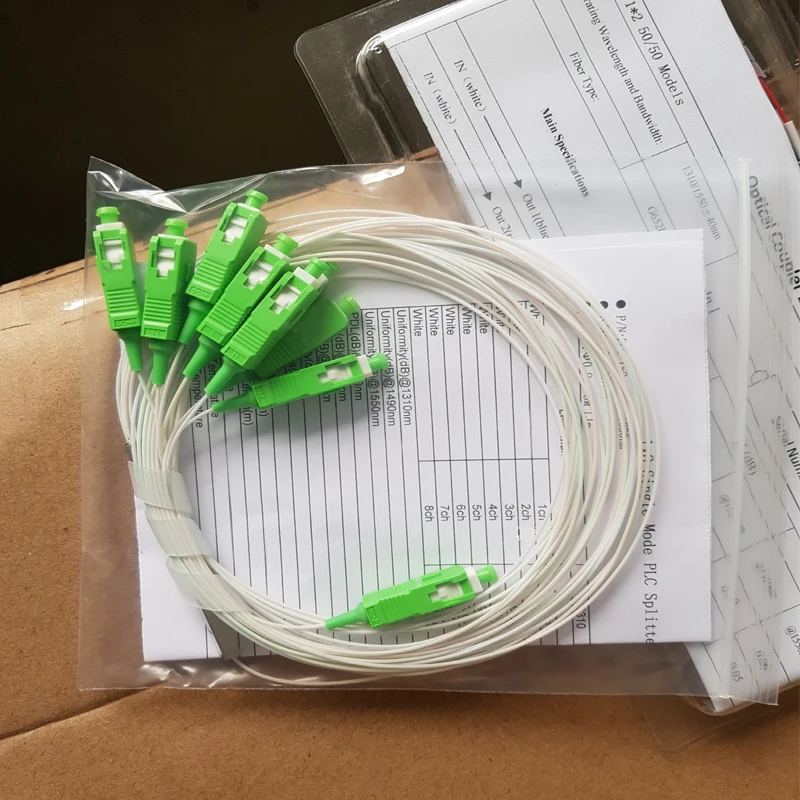 50 шт. 1x8 PLC волоконный сплиттер мини-модуль SC/APC Одномодовый