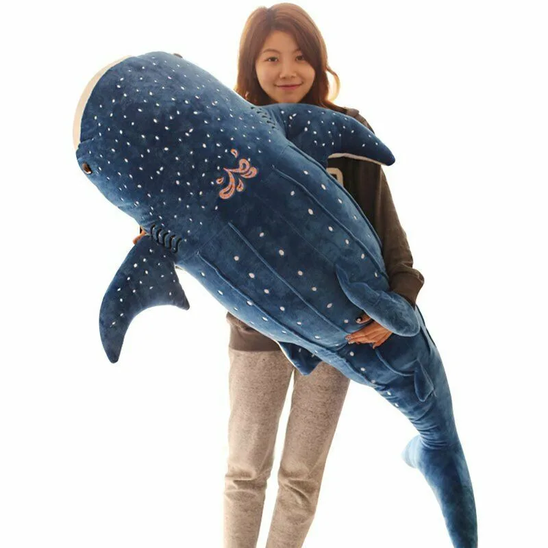 51" Giant Huge Whale Plush Toy Big Stuffed Black Shark Doll Christmas Best Gift 
